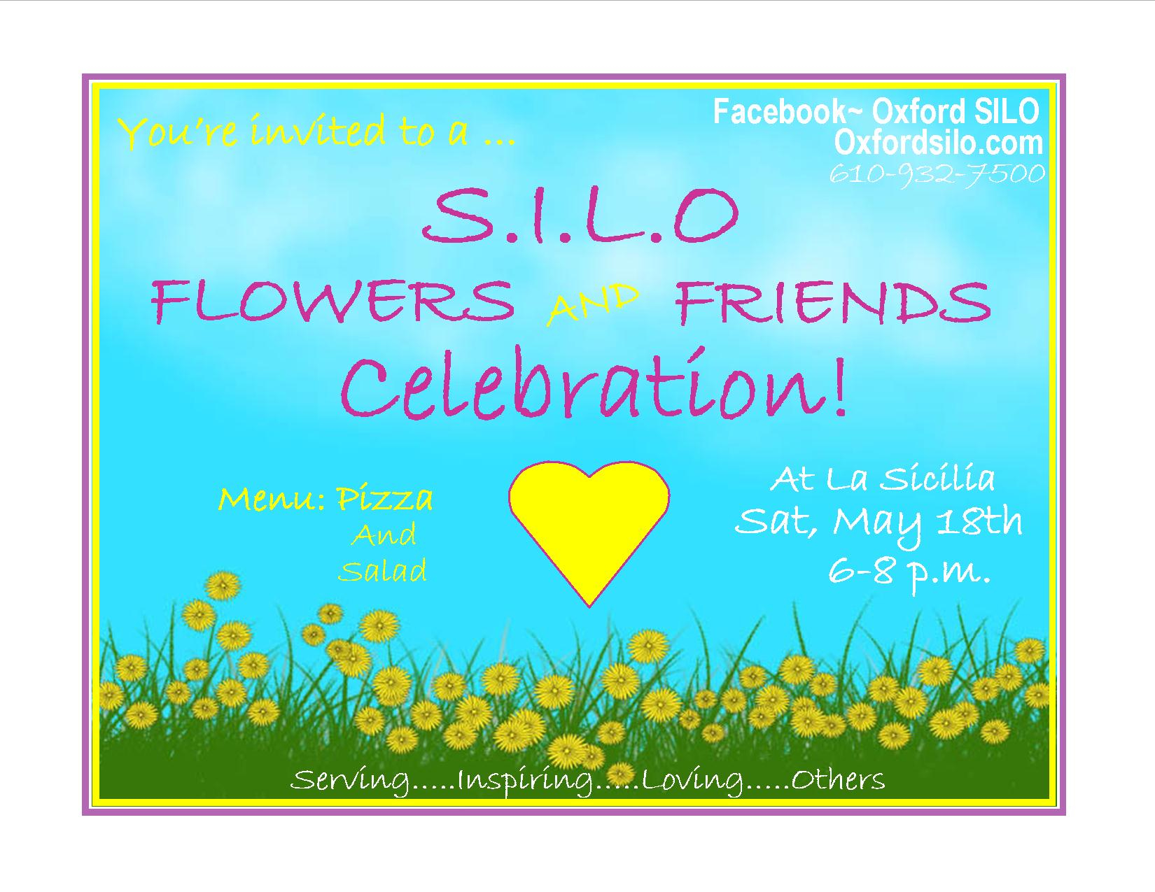 Flowers & Friends Meal, May 18th, 6-8pm behind La Sicilia Restaurant